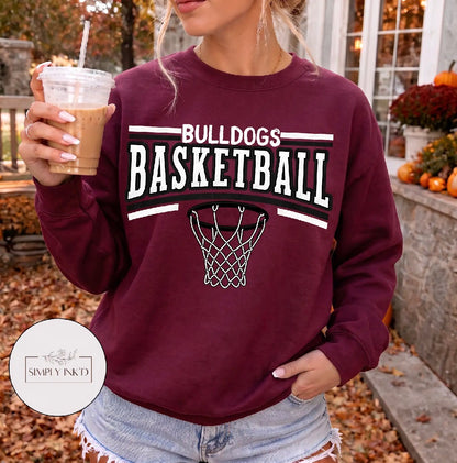 Rolla Bulldogs basketball hoop Maroon