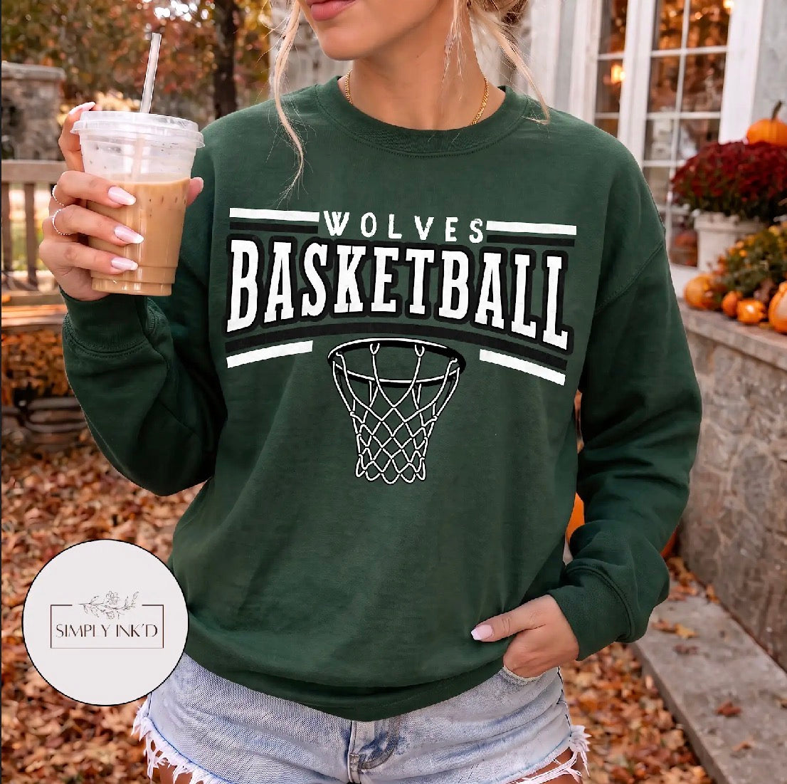 Newburg Wolves basketball hoop Forest Green