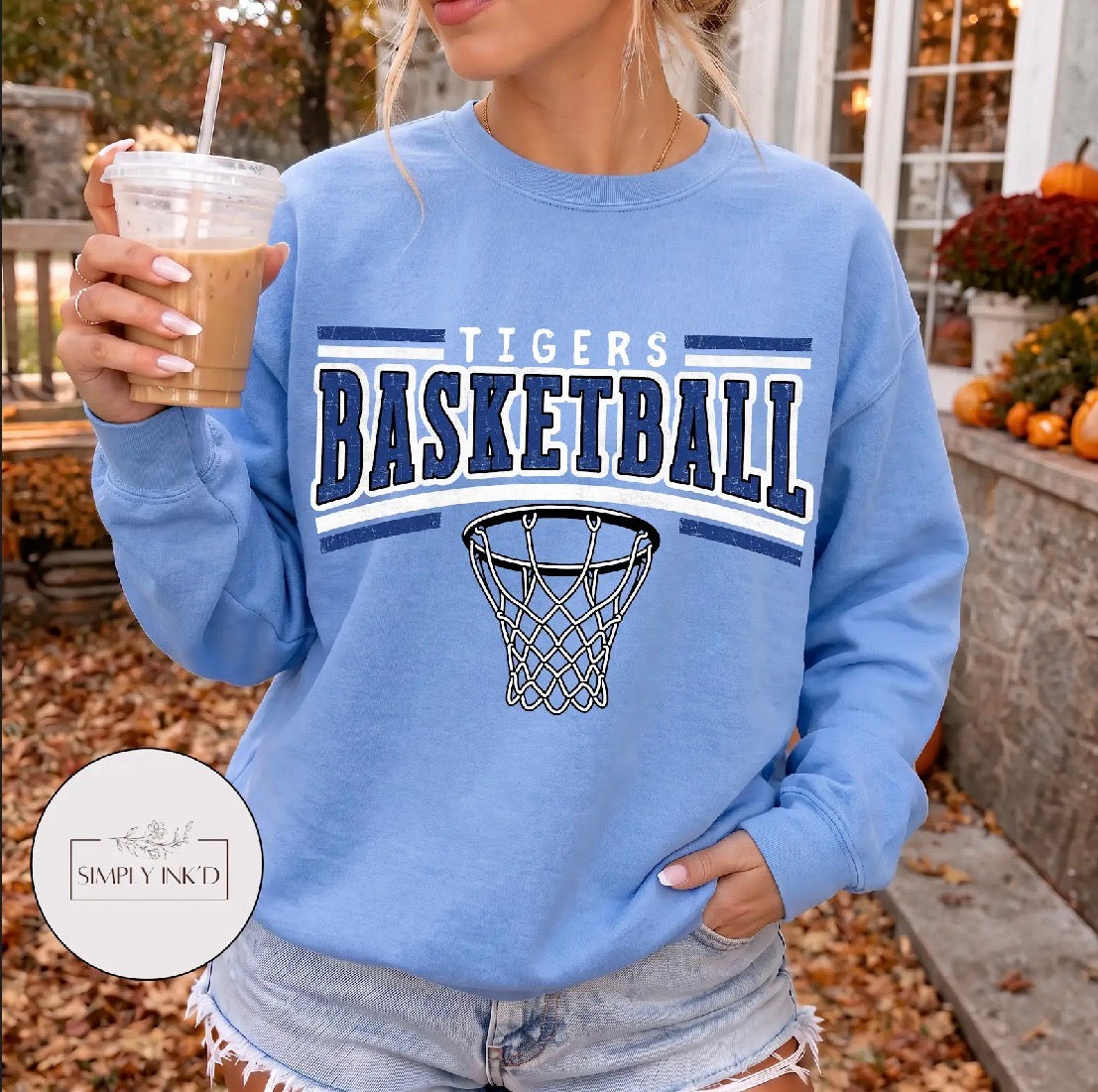 Salem Tigers basketball hoop Carolina Blue