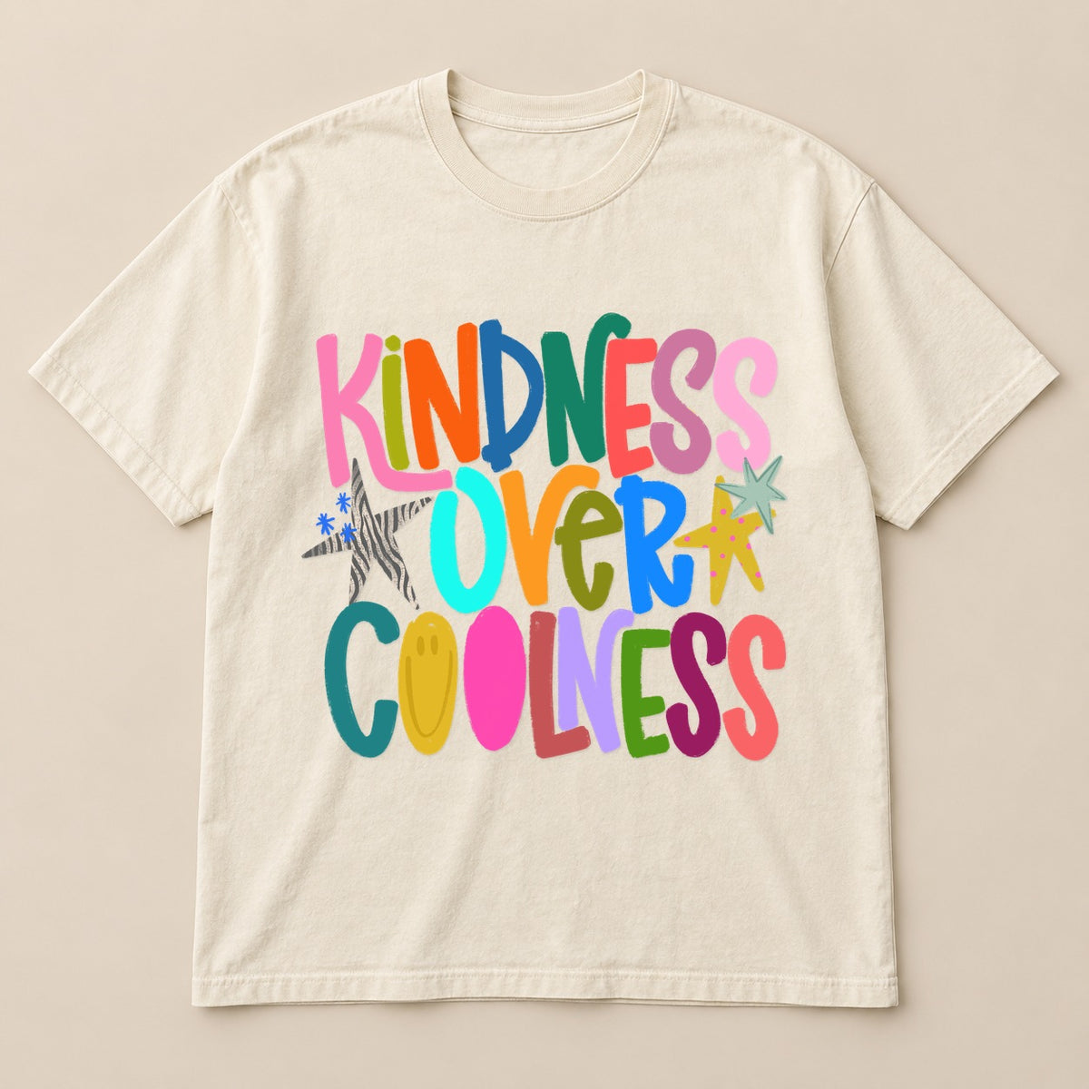 Kindness Over Coolness Tee | Comfort Colors on a real Comfort Colors shirt