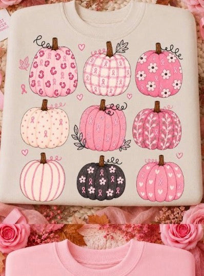 Nine Pink Awareness Pumpkins | Breast Cancer Awareness