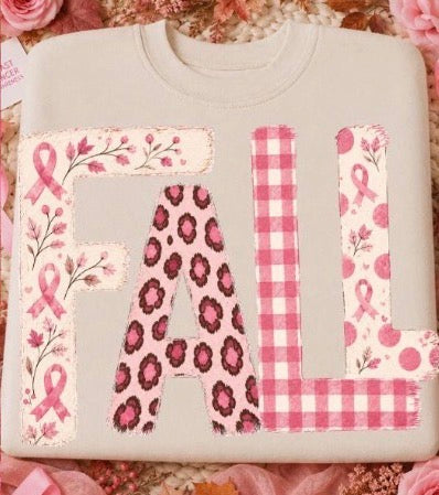 Fall Pink Ribbon Patchwork | Breast Cancer Awareness
