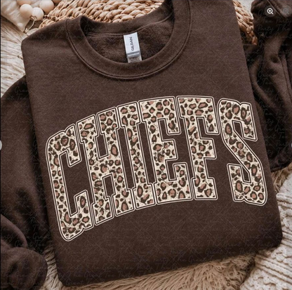 Chiefs Leopard Varsity Tee | Comfort Colors approved design mockup