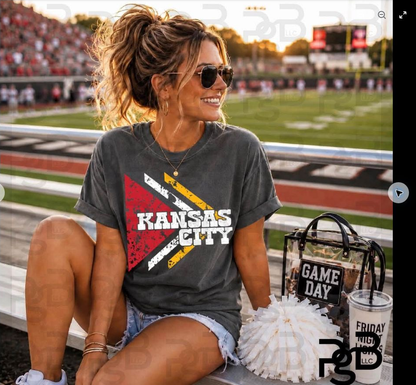Kansas City Retro Stripes Tee | Comfort Colors approved design mockup