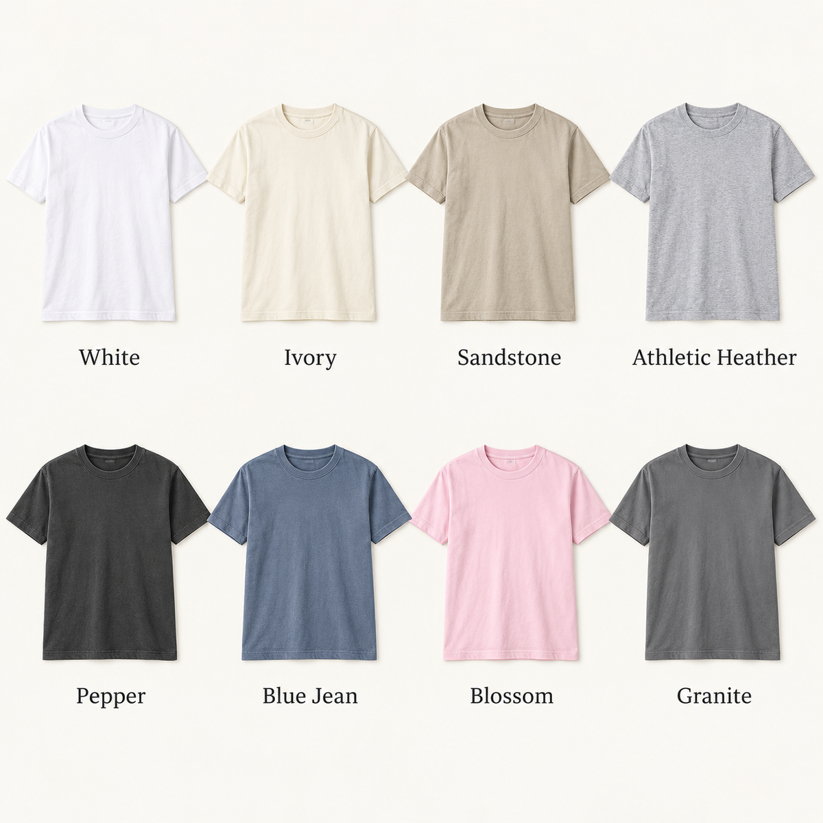 Comfort Colors available shirt color guide