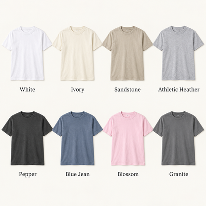Comfort Colors available shirt color guide