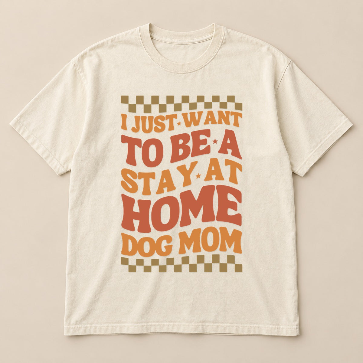 Stay At Home Dog Mom Tee | Comfort Colors on a real Comfort Colors shirt