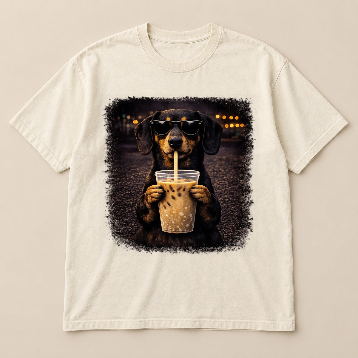 Dachshund Coffee Dog Tee | Comfort Colors on a real Comfort Colors shirt