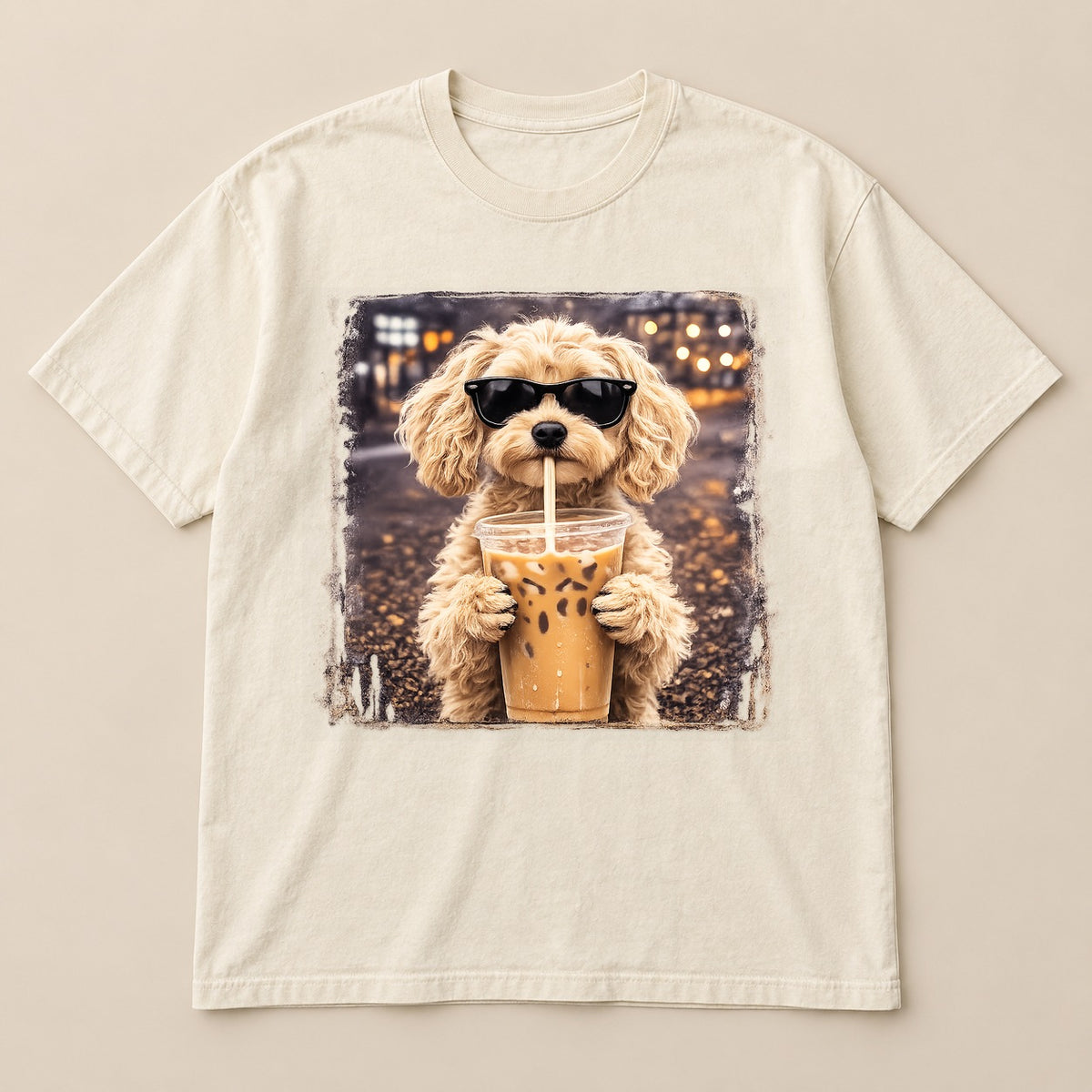 Doodle Coffee Dog Tee | Comfort Colors on a real Comfort Colors shirt