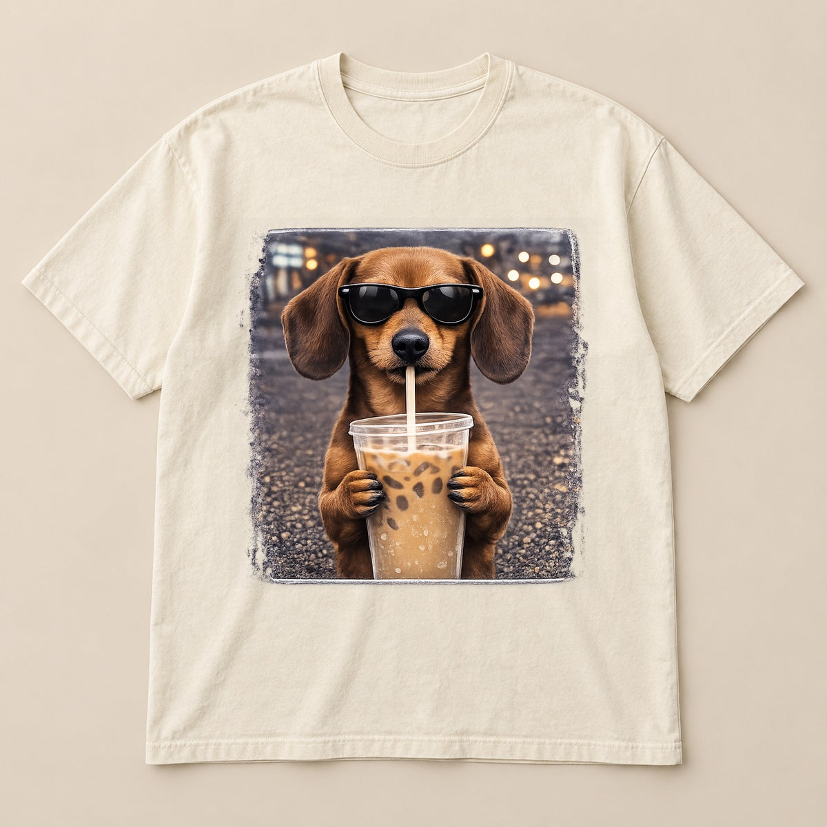 Brown Hound Coffee Dog Tee | Comfort Colors on a real Comfort Colors shirt
