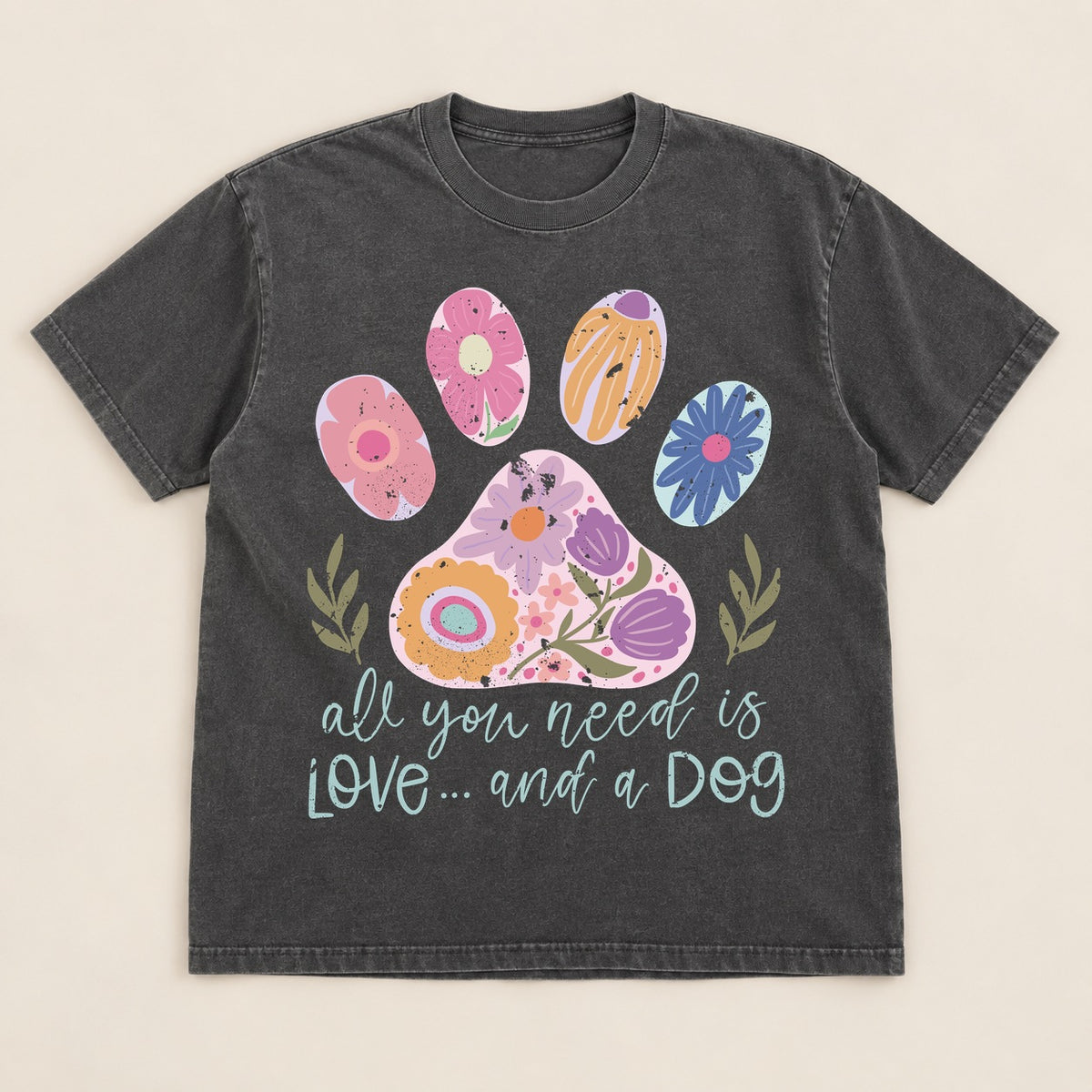 All You Need Is Love And A Dog Tee | Comfort Colors on a real Comfort Colors shirt
