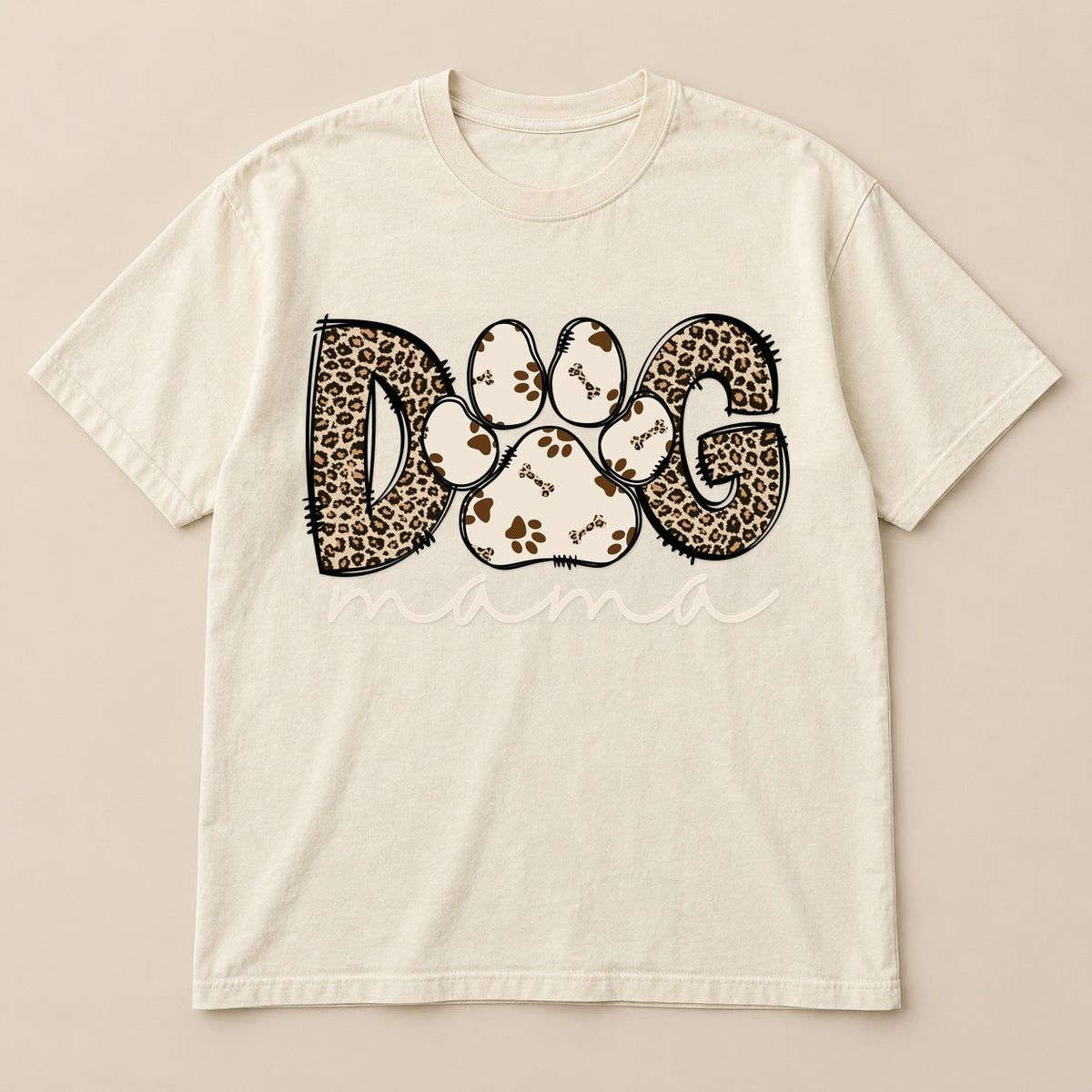 Leopard Dog Mama Tee | Comfort Colors on a real Comfort Colors shirt