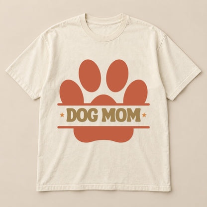 Retro Paw Dog Mom Tee | Comfort Colors on a real Comfort Colors shirt