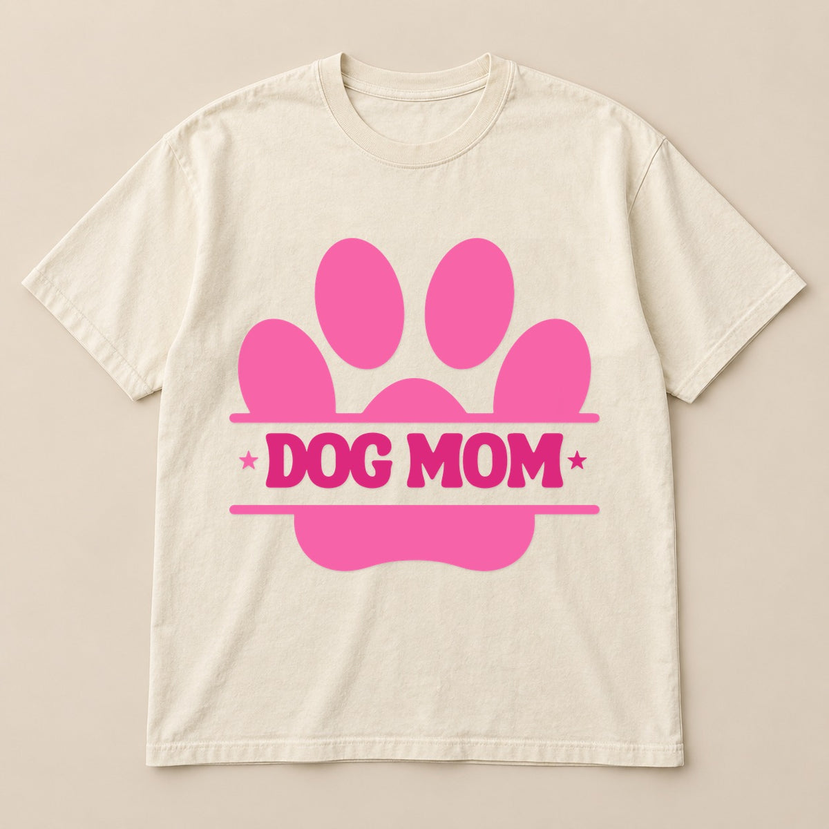 Retro Paw Dog Mom Tee | Comfort Colors on a real Comfort Colors shirt
