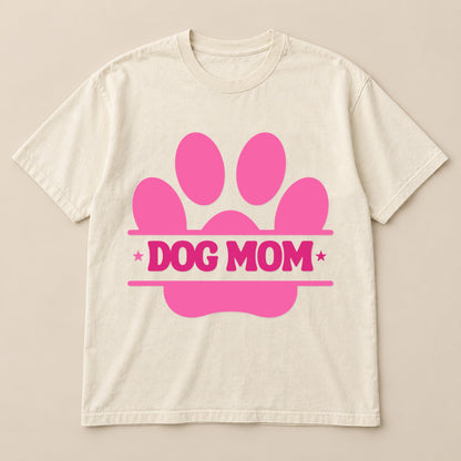 Retro Paw Dog Mom Tee | Comfort Colors on a real Comfort Colors shirt