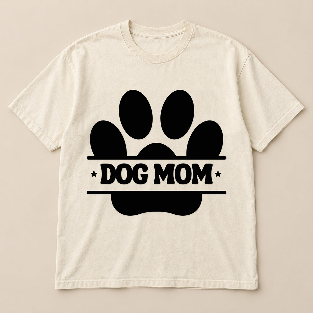 Retro Paw Dog Mom Tee | Comfort Colors on a real Comfort Colors shirt