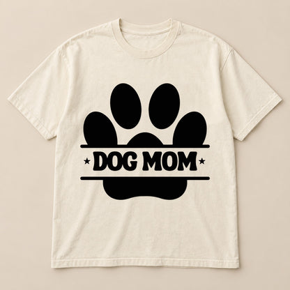 Retro Paw Dog Mom Tee | Comfort Colors on a real Comfort Colors shirt