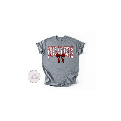 Bulldogs Floral Bow Tee shirt mockup