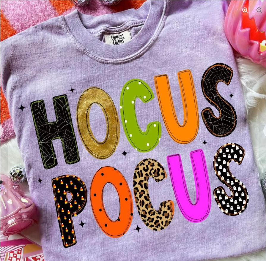 Hocus Pocus Colorful Tee | Comfort Colors approved design mockup