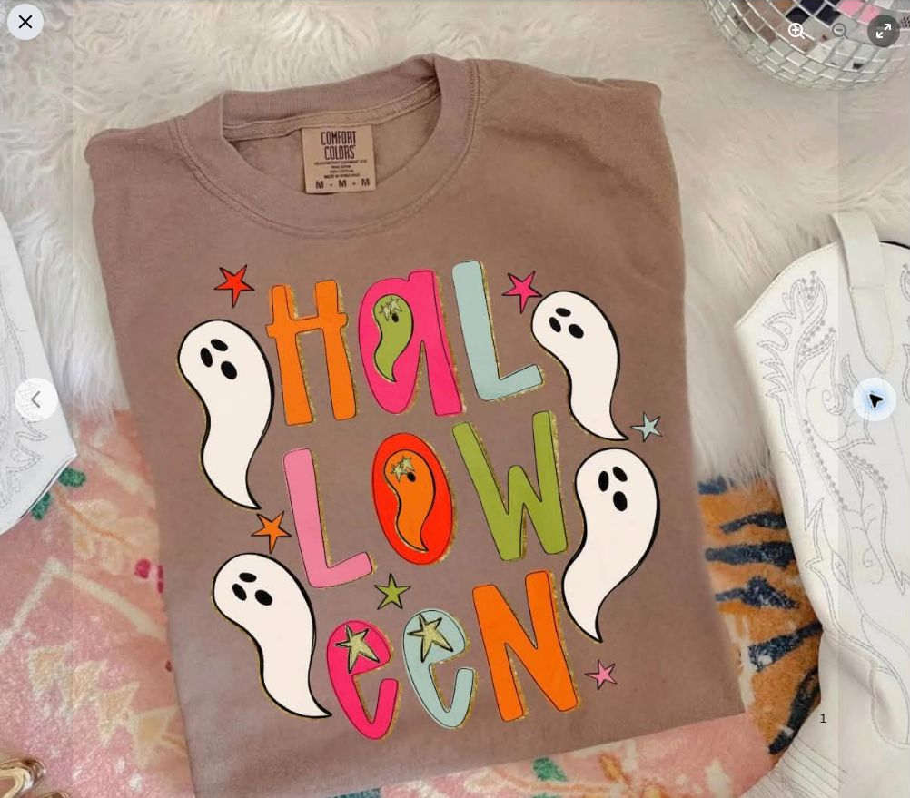 Halloween Ghosts & Candy Tee | Comfort Colors approved design mockup