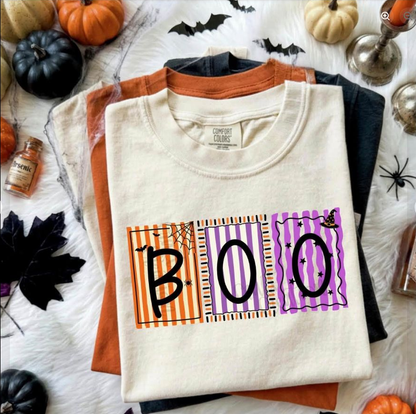 Patchwork Boo Tee | Comfort Colors approved design mockup