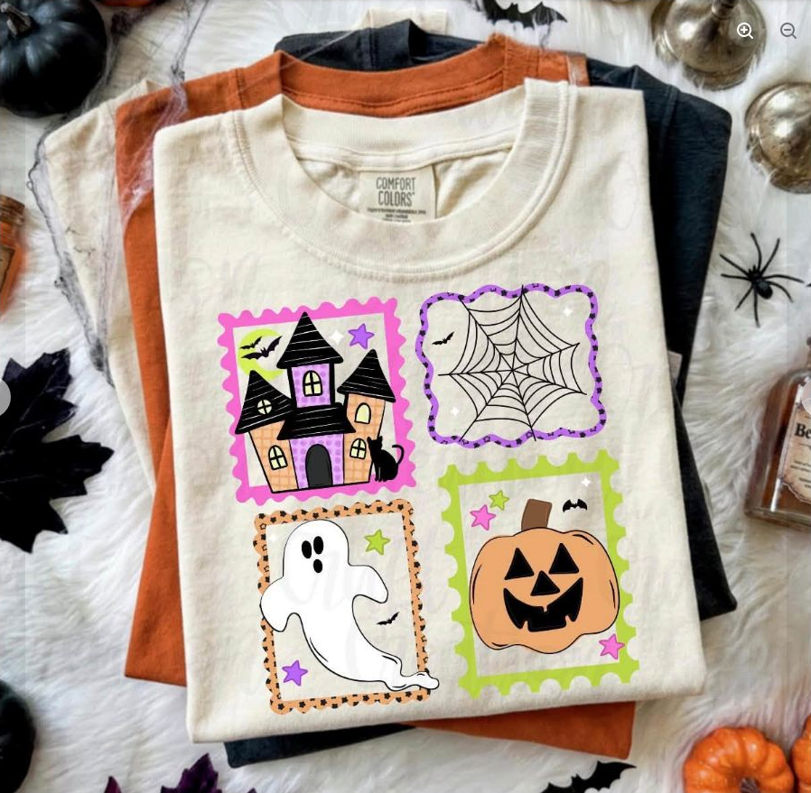 Halloween Quilt Squares Tee | Comfort Colors approved design mockup