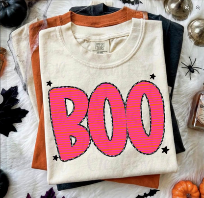 Neon Boo Tee | Comfort Colors approved design mockup