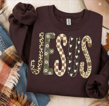 Patchwork Jesus Tee | Comfort Colors approved design mockup