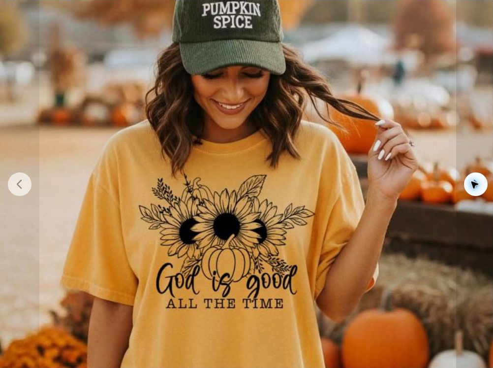 Pumpkin Spice God Is Good Tee | Comfort Colors approved design mockup