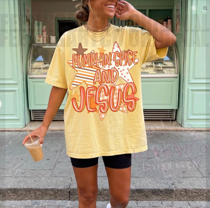 Fall for Jesus Tee | Comfort Colors approved design mockup