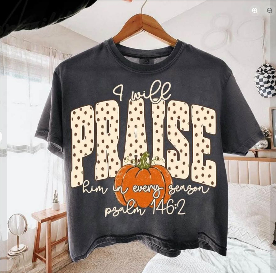 I Will Praise Him Floral Tee | Comfort Colors approved design mockup