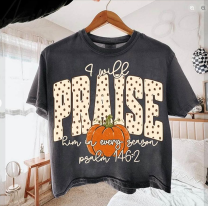 I Will Praise Him Floral Tee | Comfort Colors approved design mockup