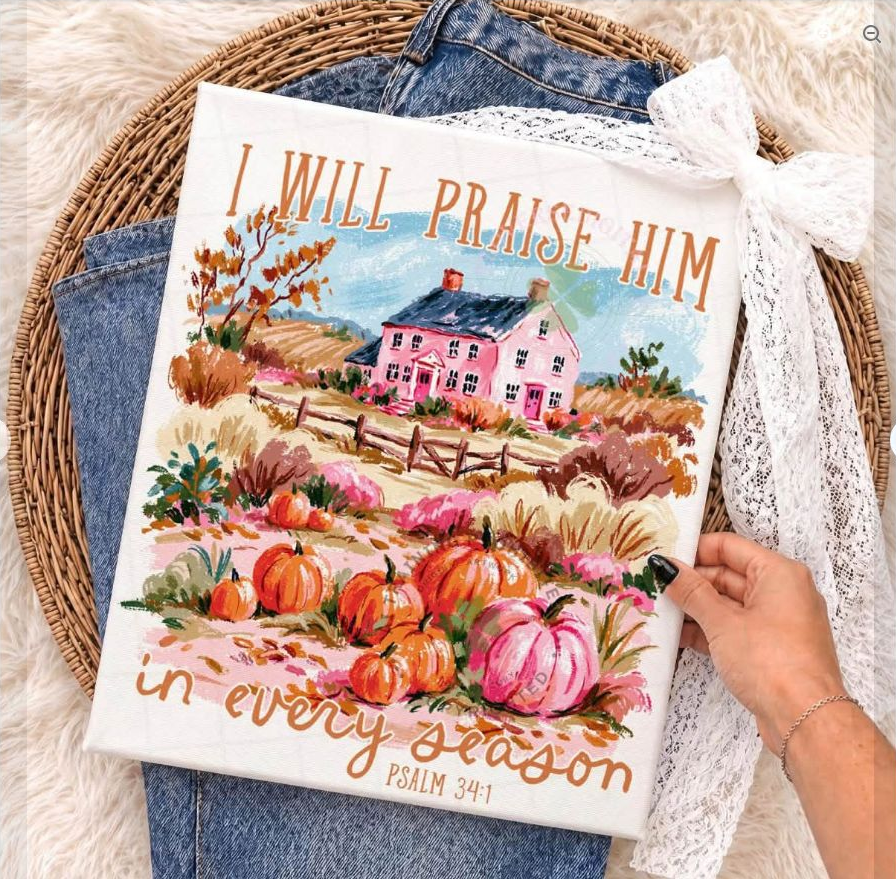 I Will Praise Him Autumn Tee | Comfort Colors approved design mockup