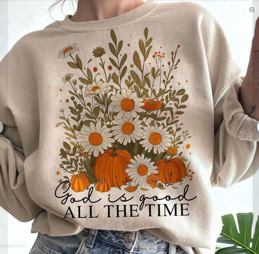 God Is Good All the Time Floral Tee | Comfort Colors approved design mockup