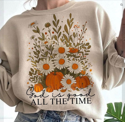God Is Good All the Time Floral Tee | Comfort Colors approved design mockup