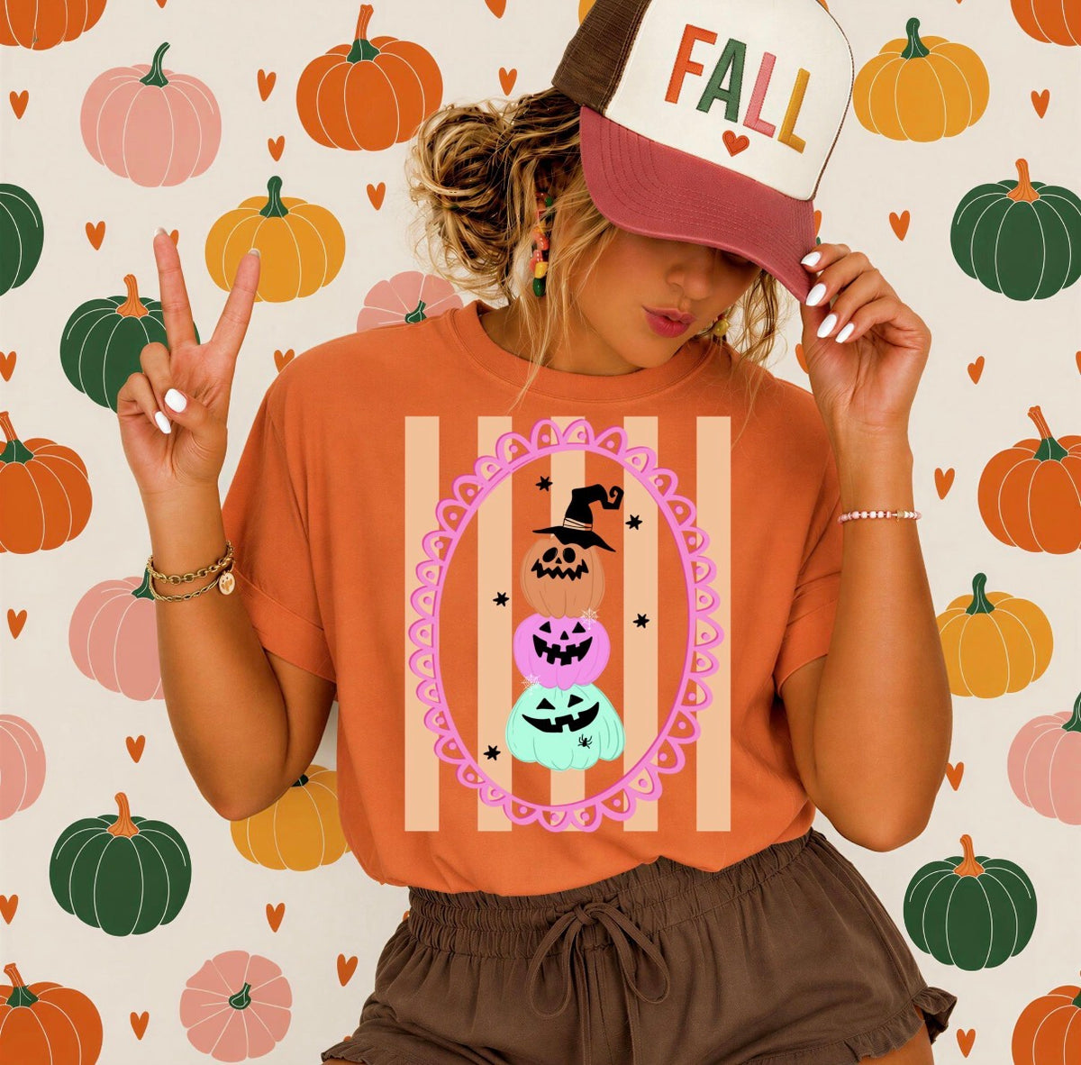 Stacked Pastel Jack-O’-Lanterns