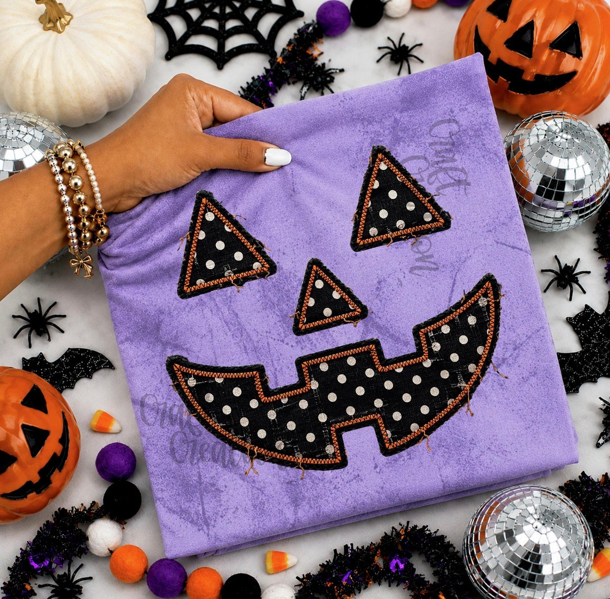 Polka Dot Jack-O’-Lantern Face