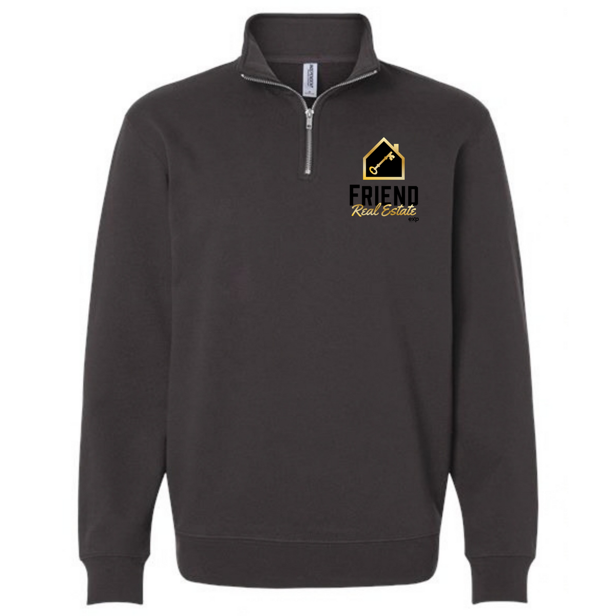 Friend Real Estate Independent quarter-zip in Asphalt