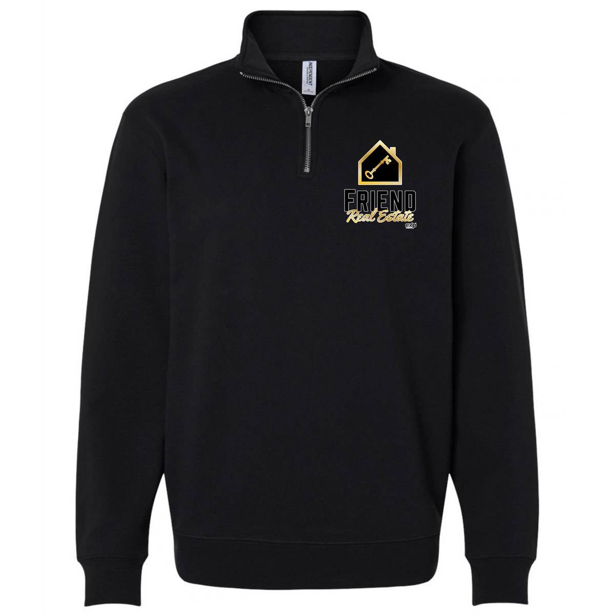 Friend Real Estate Independent quarter-zip in Black