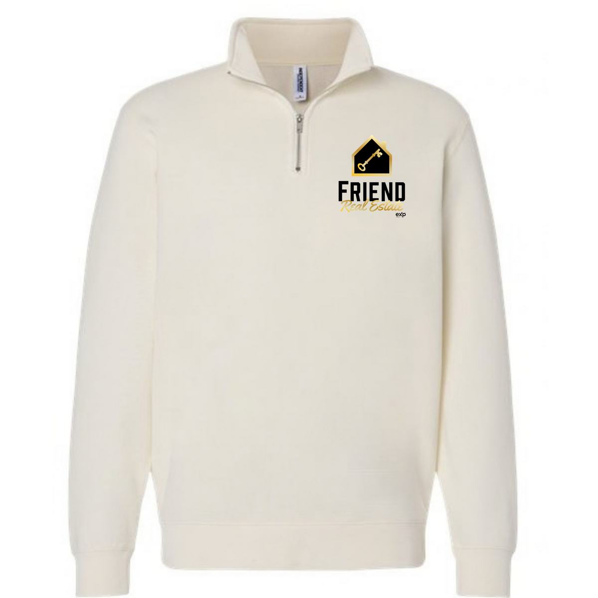 Friend Real Estate Independent quarter-zip in Bone