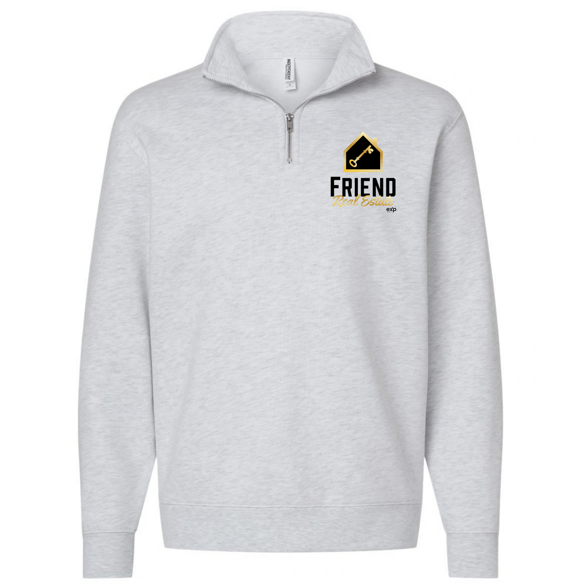 Friend Real Estate Independent quarter-zip in Heather Ash