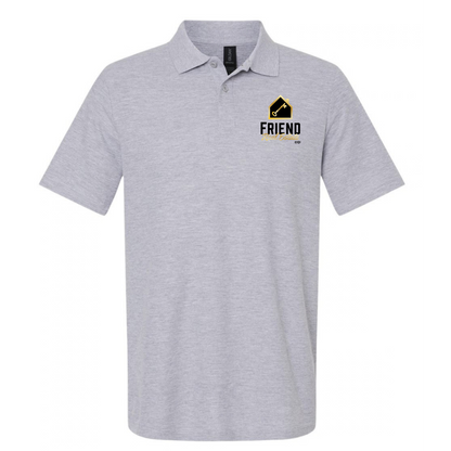 Friend Real Estate Gildan Softstyle polo in Sport Grey, left chest logo
