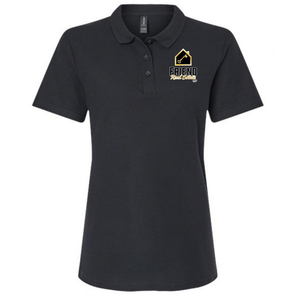 Friend Real Estate women's polo in Black