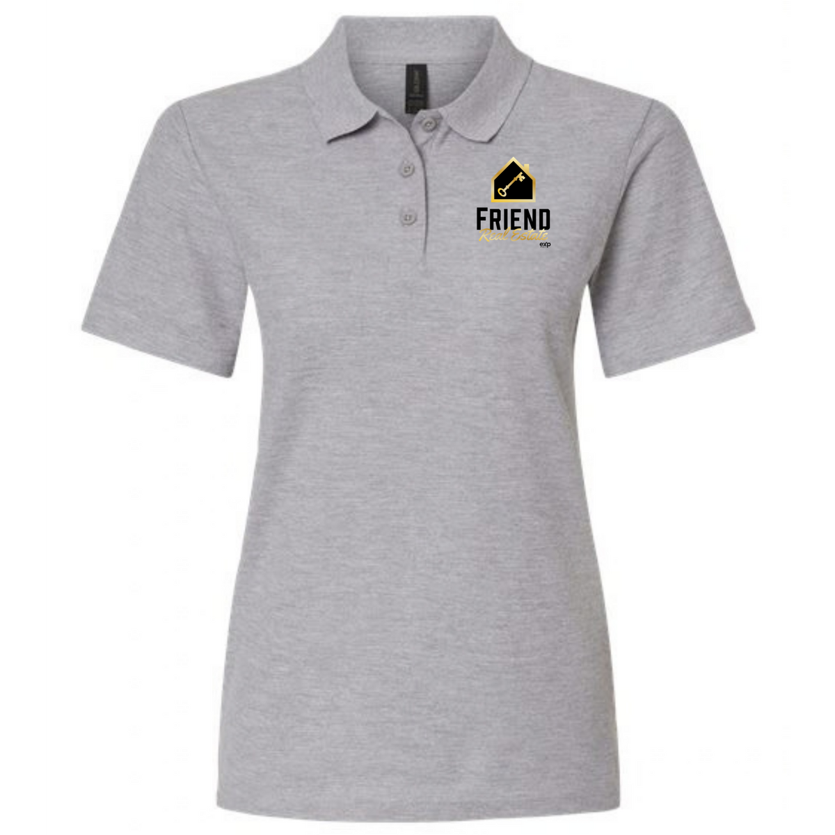 Friend Real Estate women's polo in Sport Grey