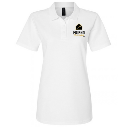 Friend Real Estate women's polo in White