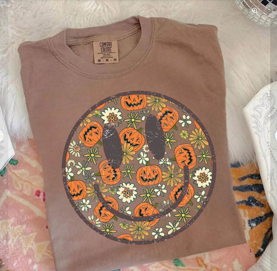 Halloween Icons Circle Tee | Comfort Colors approved design mockup
