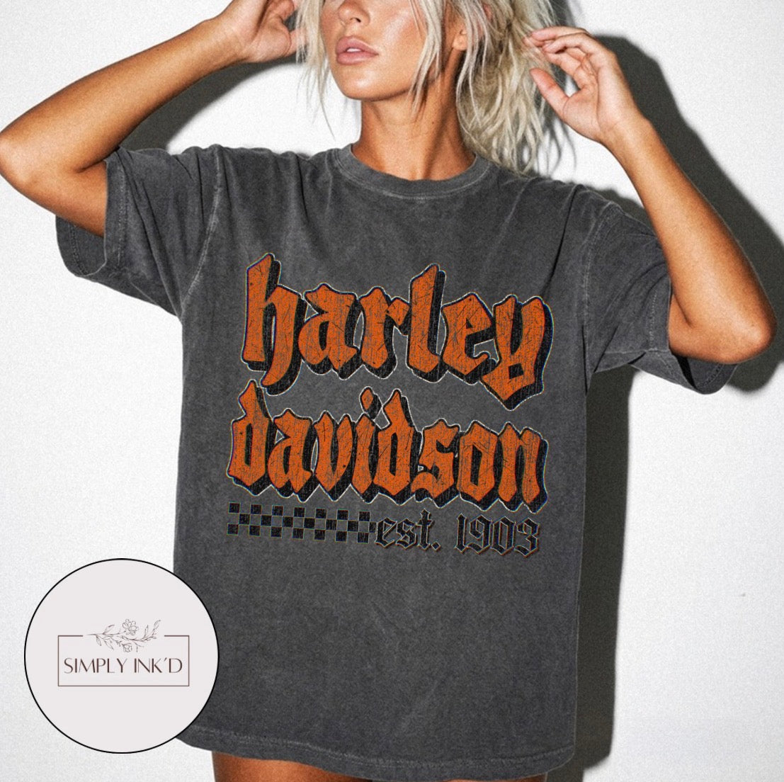 Harley Davidson Est. 1903 | Comfort Colors Tee on Comfort Colors Pepper
