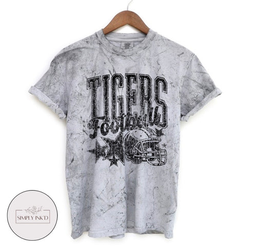 Tigers Football design on Comfort Colors Color Blast Smoke T-shirt