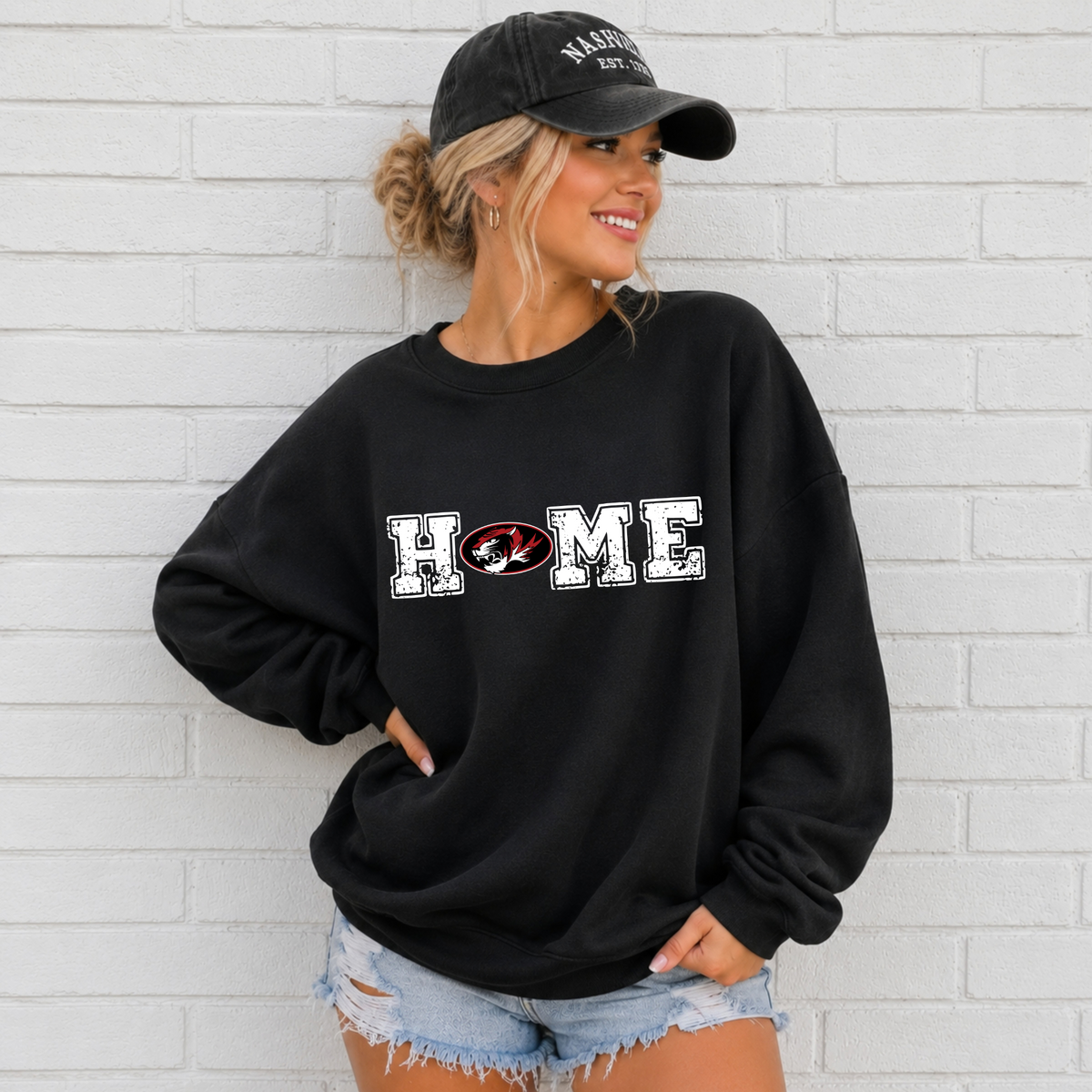 Houston Tigers HOME design on a black crewneck