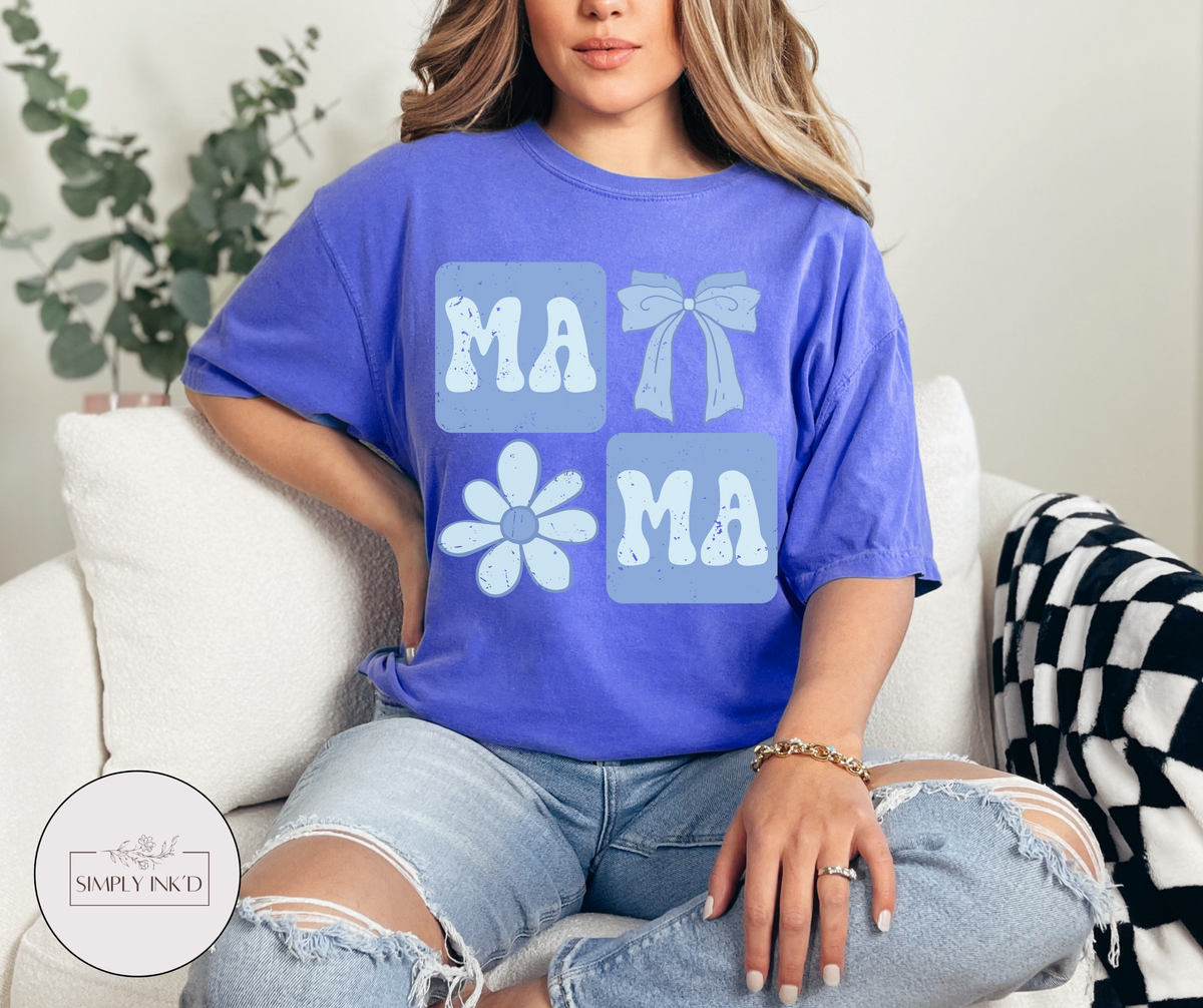 Groovy Flower Mama Tee | Comfort Colors shown on a real Comfort Colors shirt